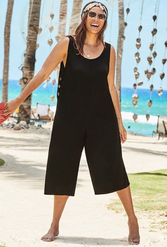 Adriana Black Jumpsuit Plus Size Swimwear