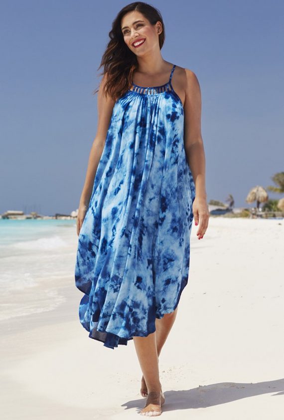 Marcella Tie Dye Maxi Dress Plus Size Swimwear